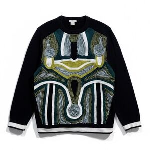 H&M - EMBRODERED OVERSIZED SWEAT SHIRT - XS